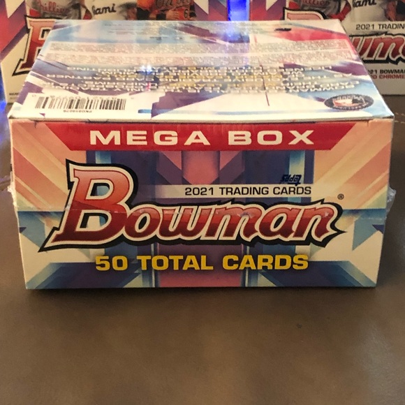 Mega box of 2021 Bowman trading cards. 50 cards in the factory sealed box! - Picture 2 of 2